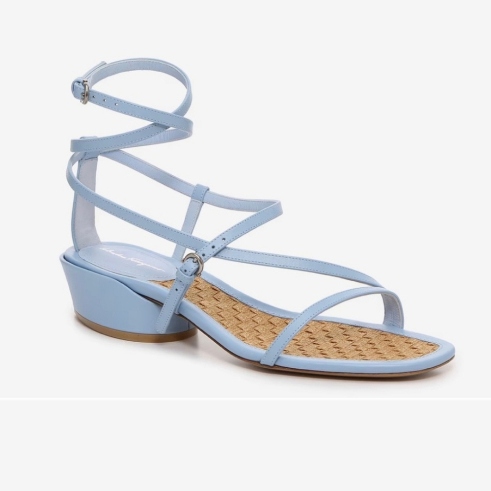 NWT Ferragamo Egadi Light Blue Summer Sandals